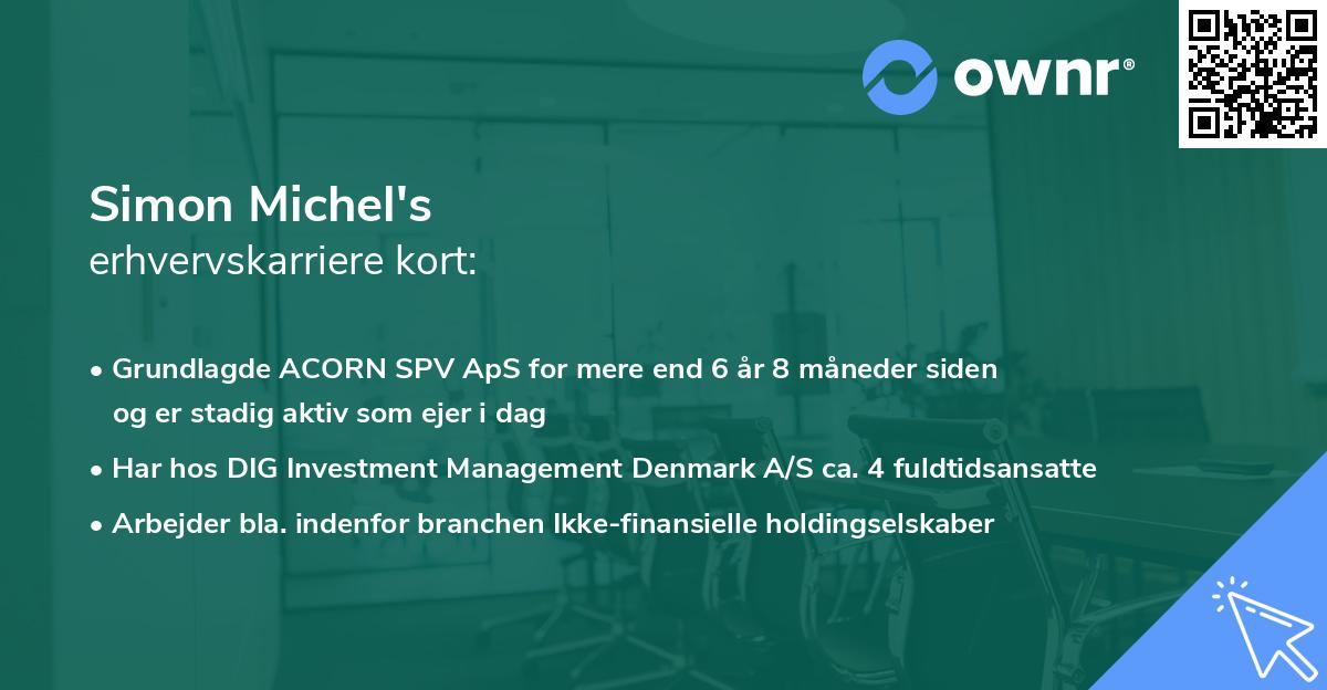 Simon Michel's erhvervskarriere kort