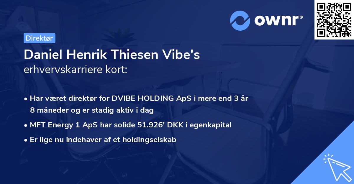 Daniel Henrik Thiesen Vibe's erhvervskarriere kort