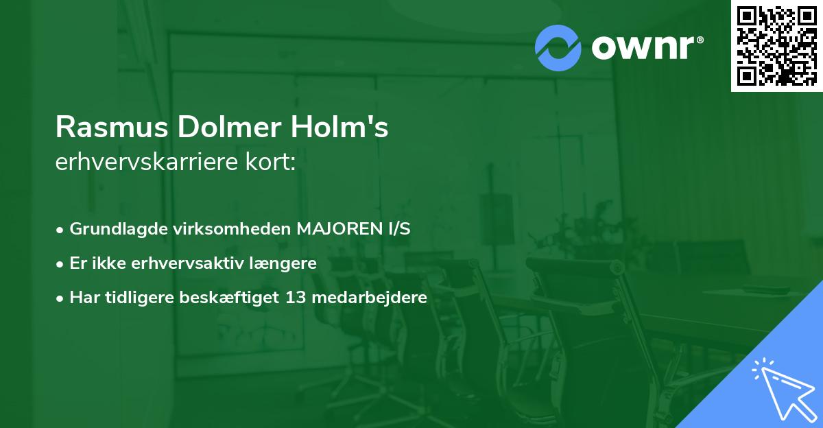 Rasmus Dolmer Holm's erhvervskarriere kort