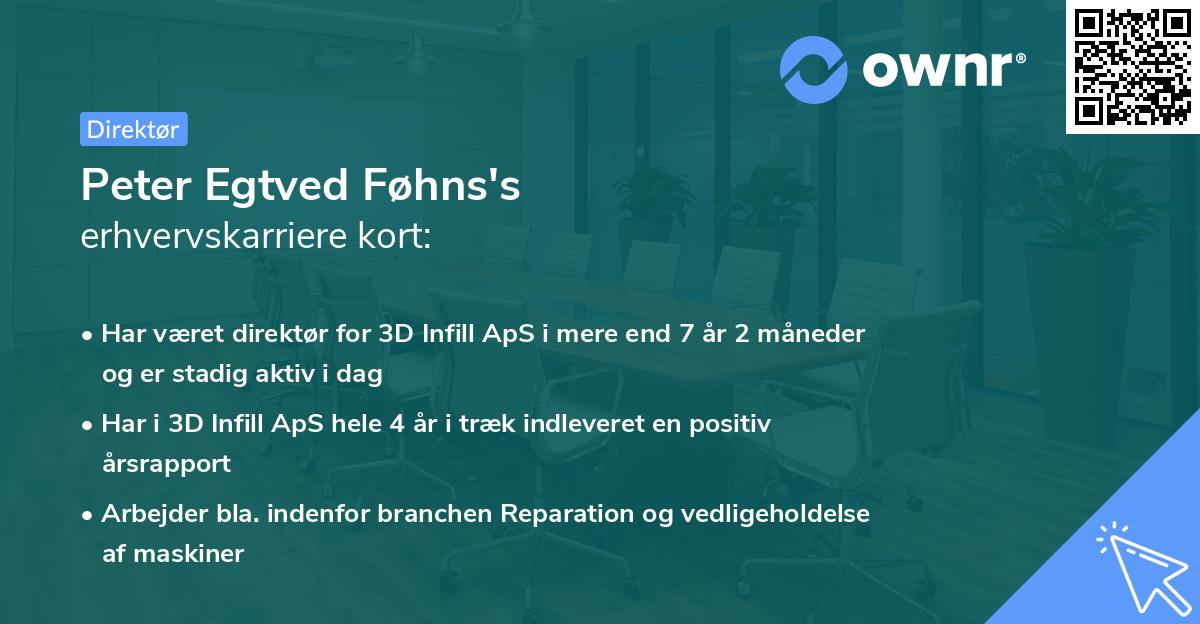 Peter Egtved Føhns's erhvervskarriere kort