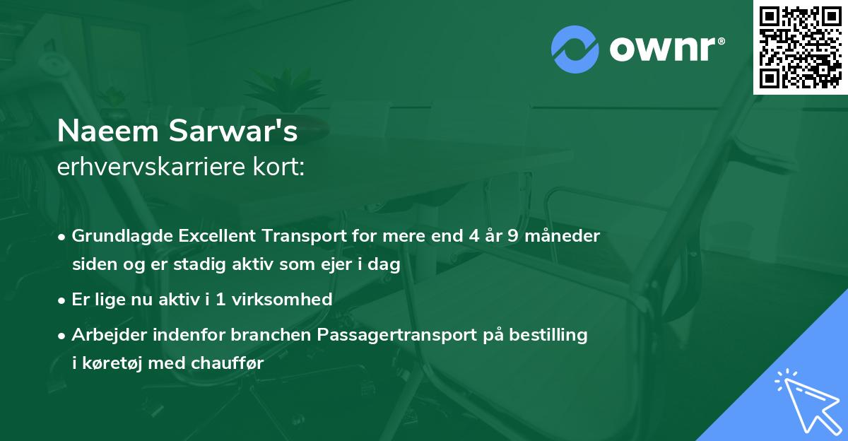 Naeem Sarwar's erhvervskarriere kort