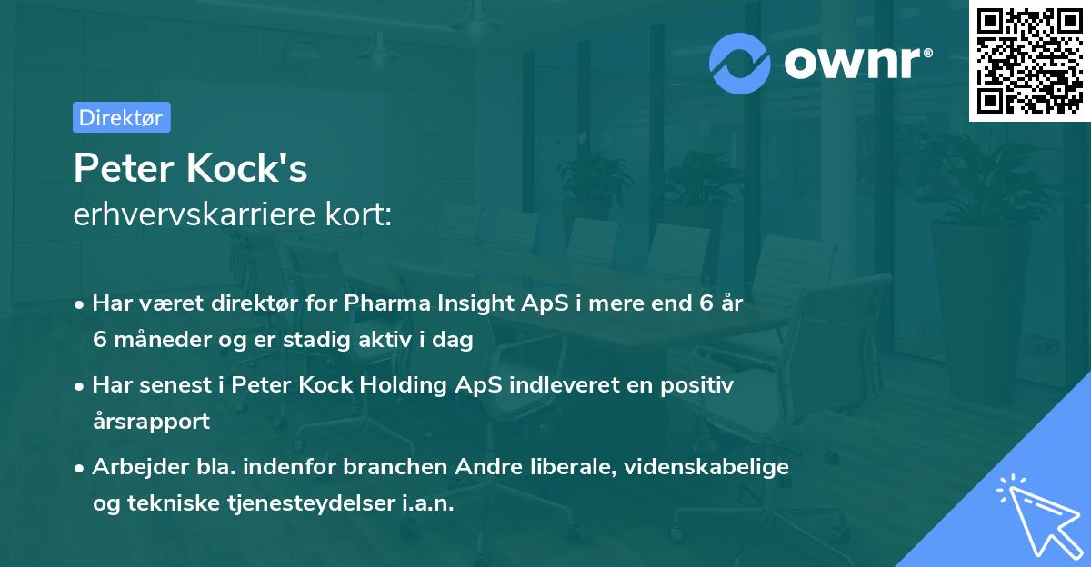 Peter Kock's erhvervskarriere kort