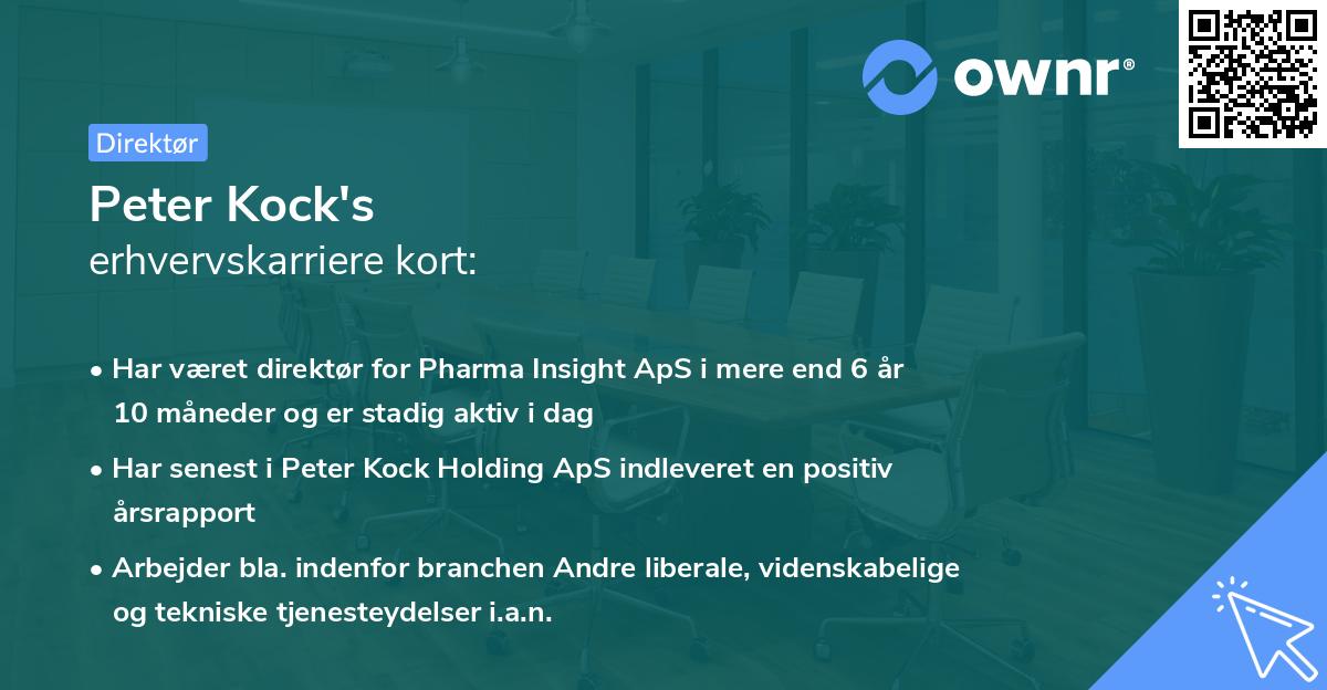 Peter Kock's erhvervskarriere kort