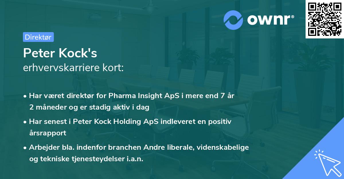 Peter Kock's erhvervskarriere kort