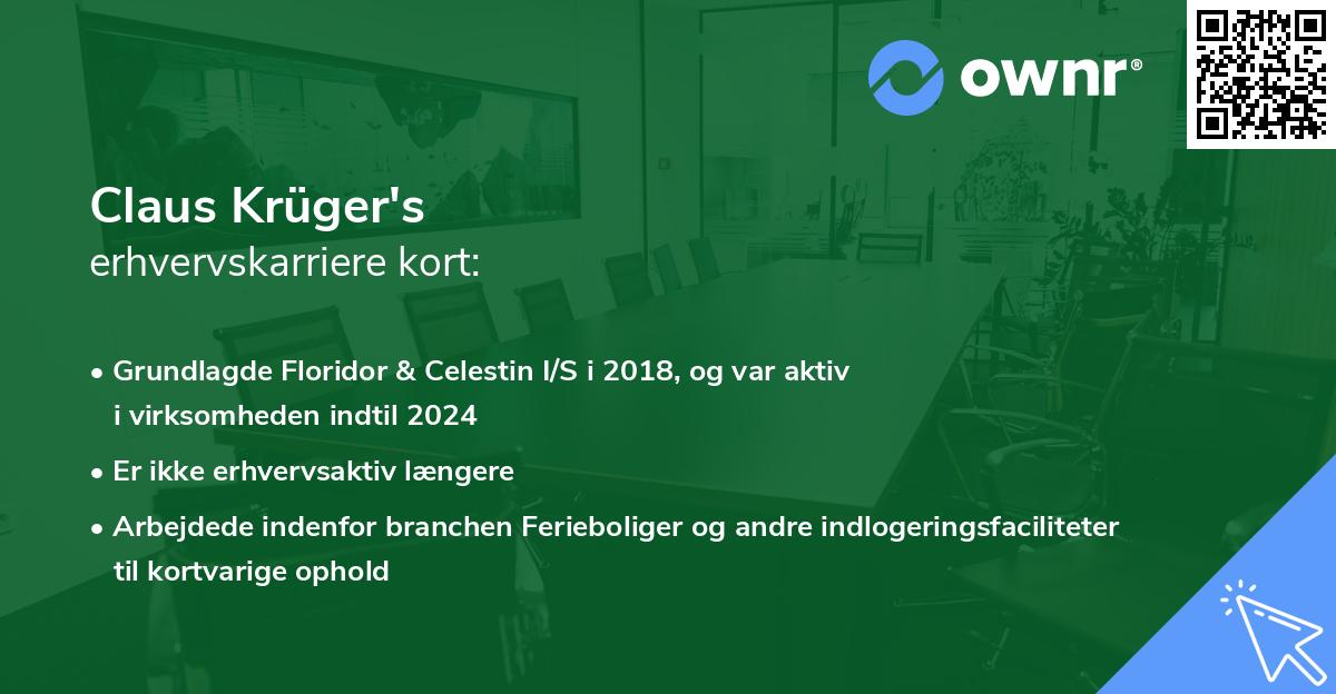 Claus Krüger's erhvervskarriere kort
