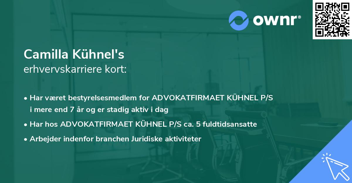 Camilla Kühnel's erhvervskarriere kort