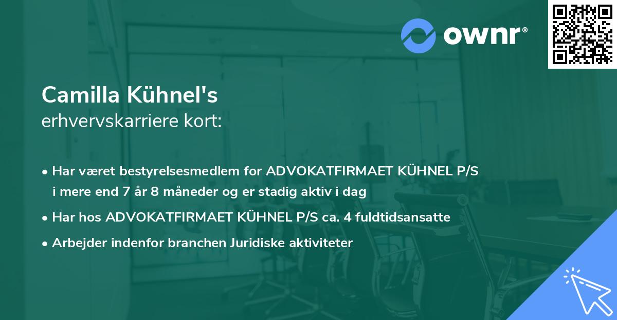 Camilla Kühnel's erhvervskarriere kort