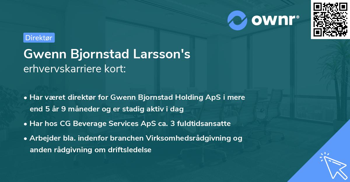 Gwenn Bjornstad Larsson's erhvervskarriere kort