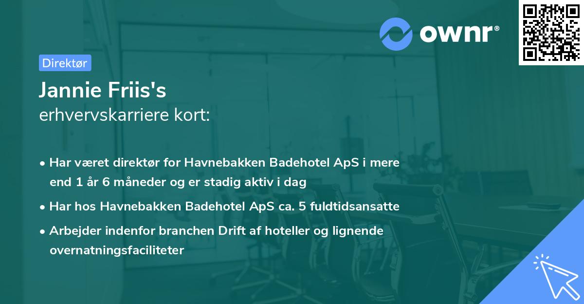 Jannie Friis's erhvervskarriere kort