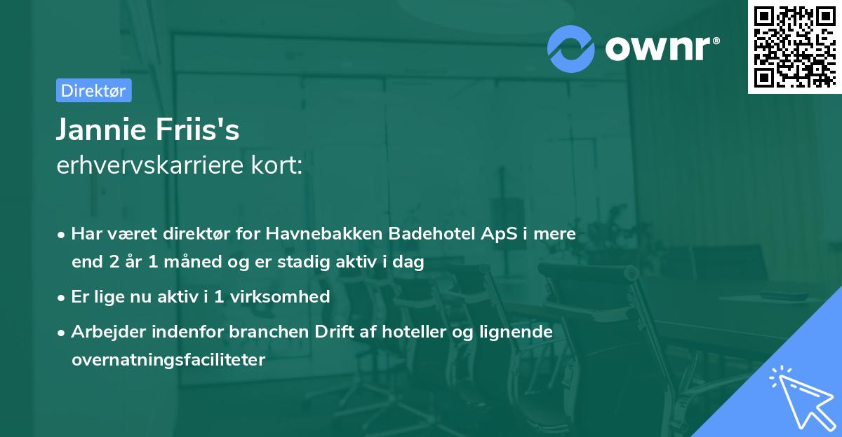 Jannie Friis's erhvervskarriere kort