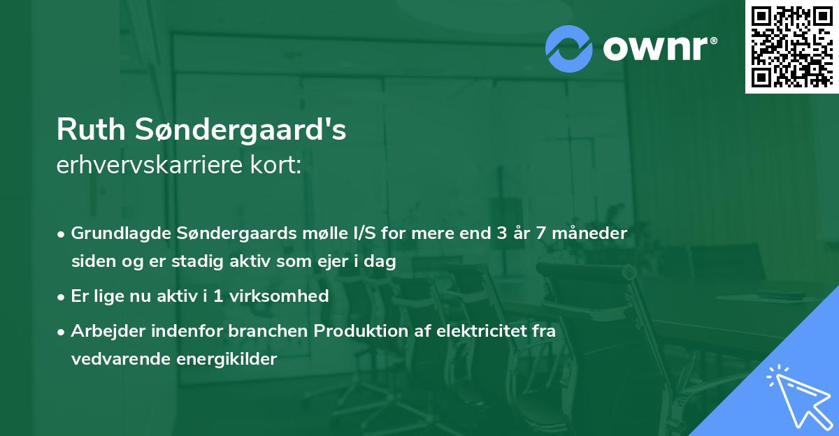 Ruth Søndergaard's erhvervskarriere kort