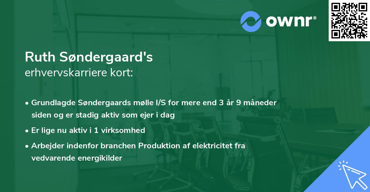 Ruth Søndergaard's erhvervskarriere kort