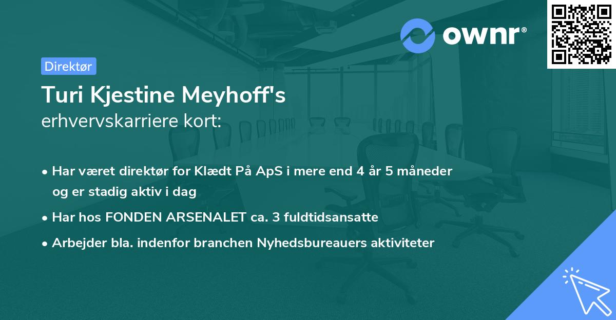 Turi Kjestine Meyhoff's erhvervskarriere kort