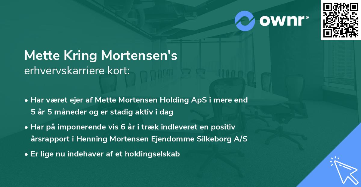 Mette Kring Mortensen's erhvervskarriere kort