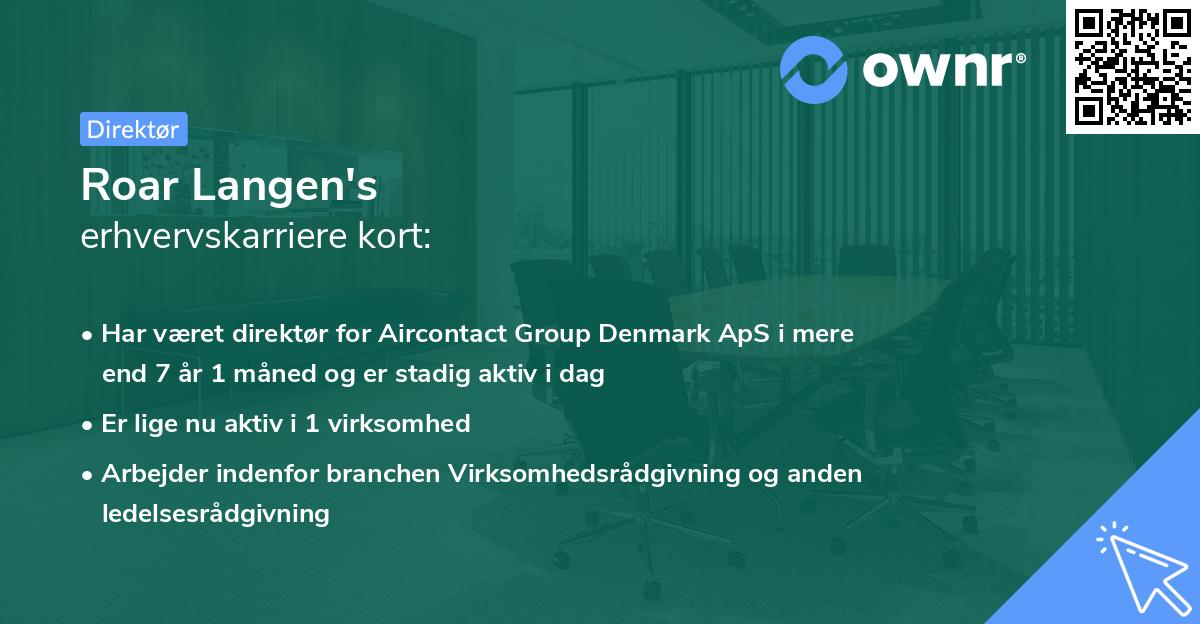 Roar Langen's erhvervskarriere kort