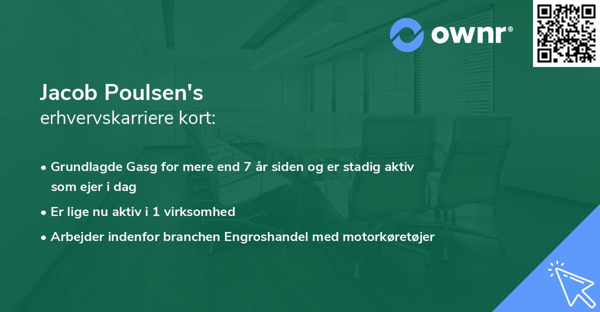 Jacob Poulsen's erhvervskarriere kort
