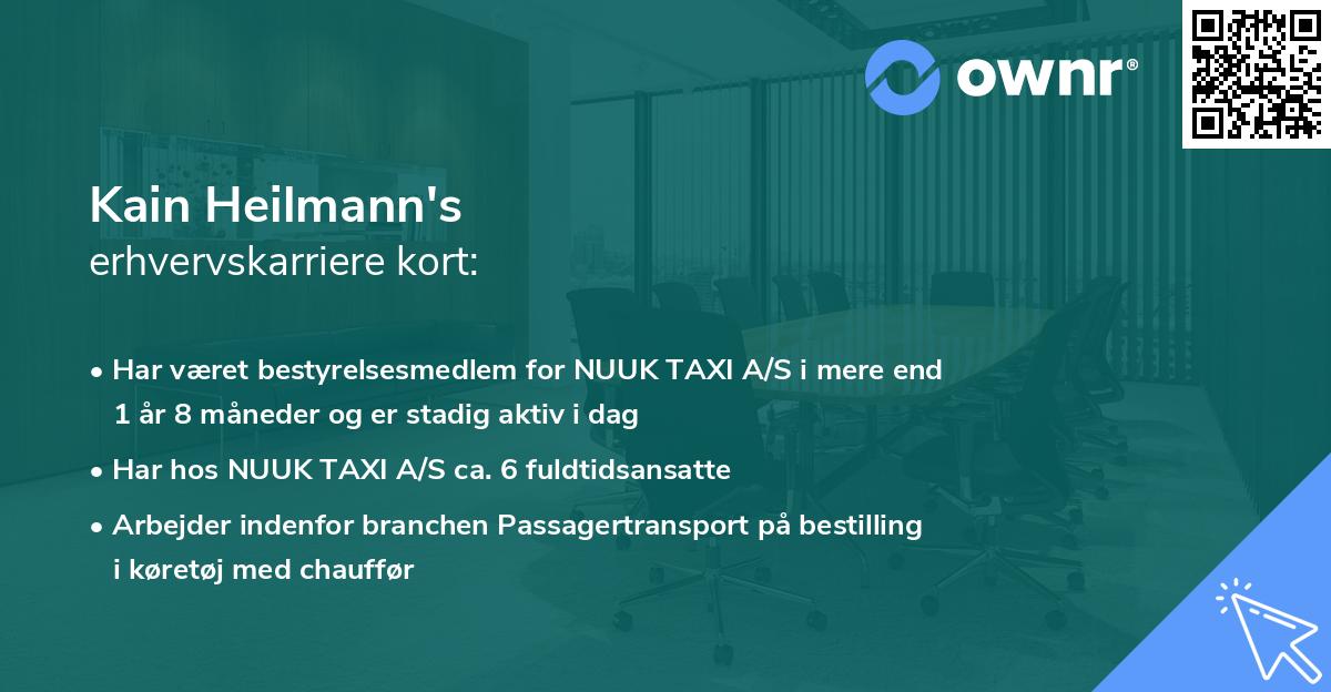 Kain Heilmann's erhvervskarriere kort