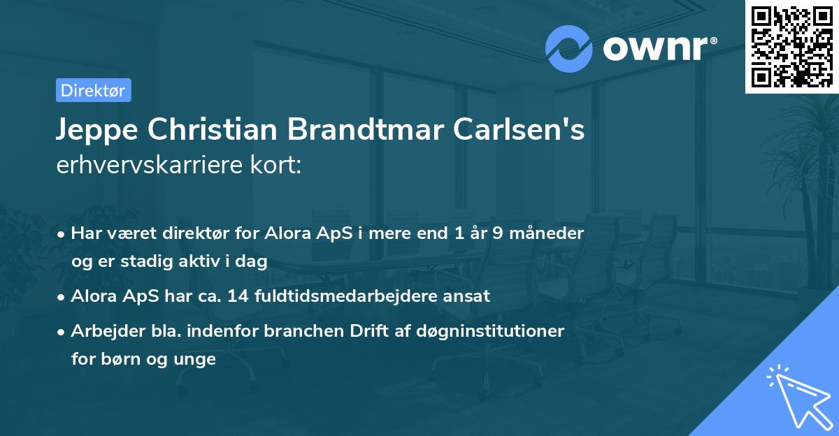 Jeppe Christian Brandtmar Carlsen's erhvervskarriere kort