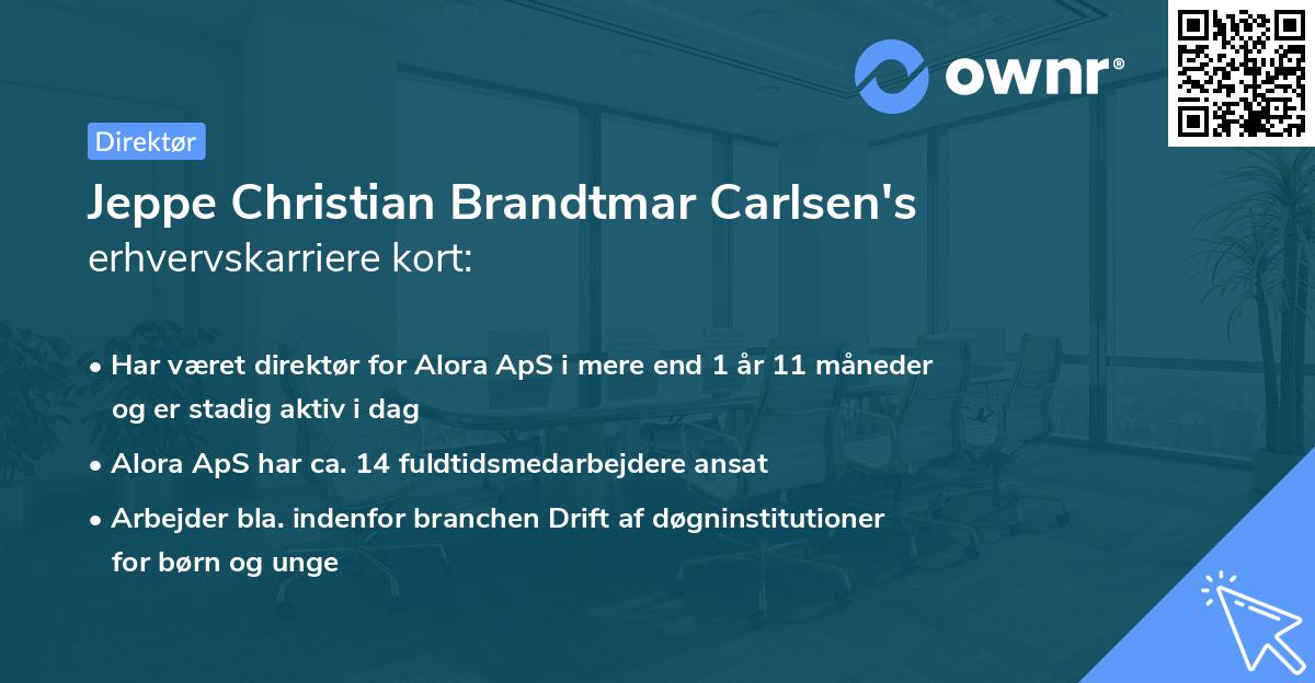 Jeppe Christian Brandtmar Carlsen's erhvervskarriere kort