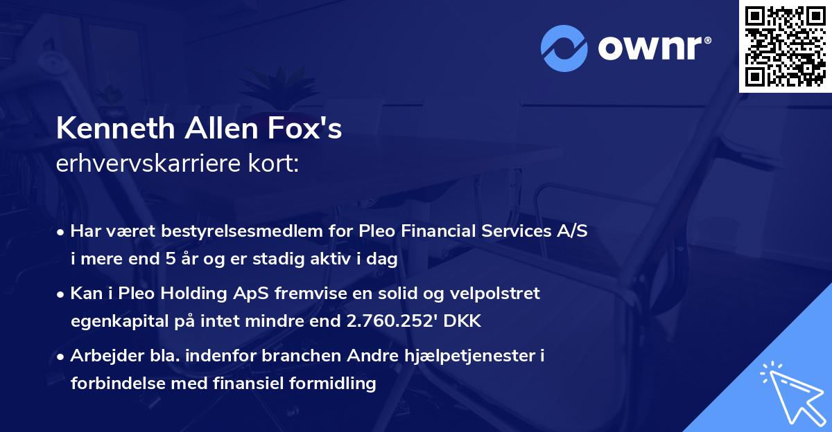 Kenneth Allen Fox's erhvervskarriere kort