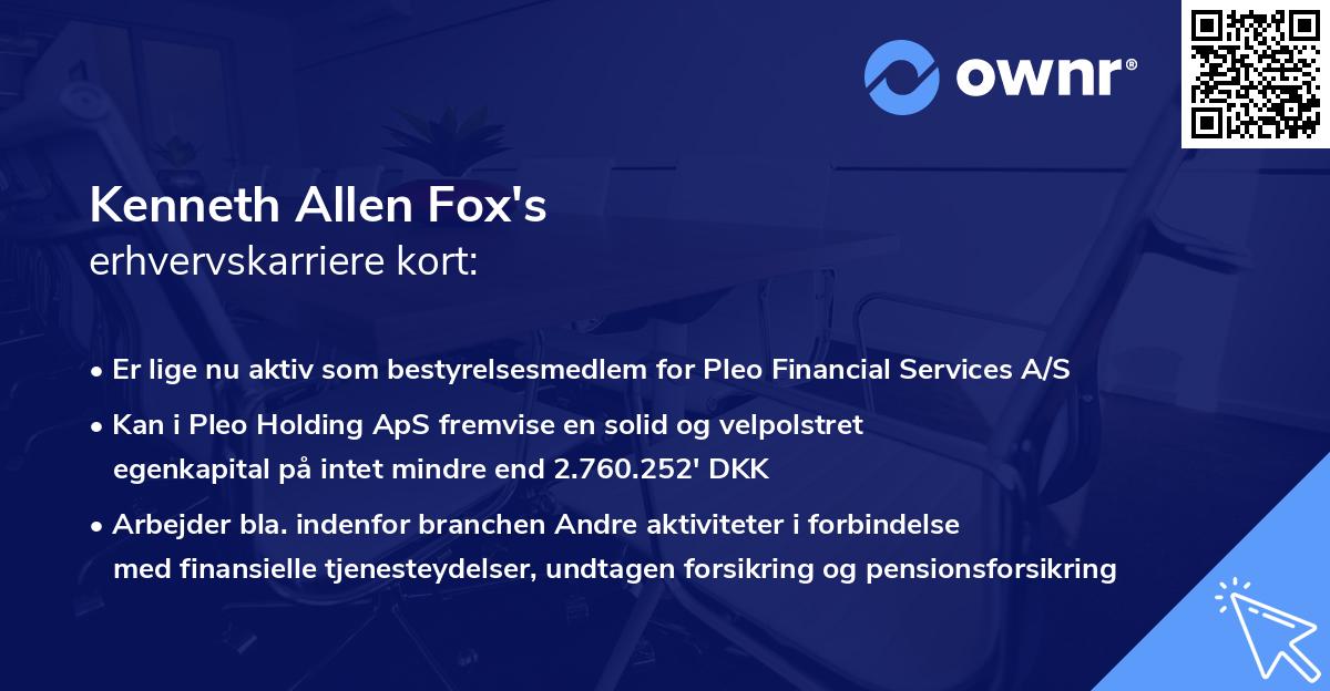 Kenneth Allen Fox's erhvervskarriere kort