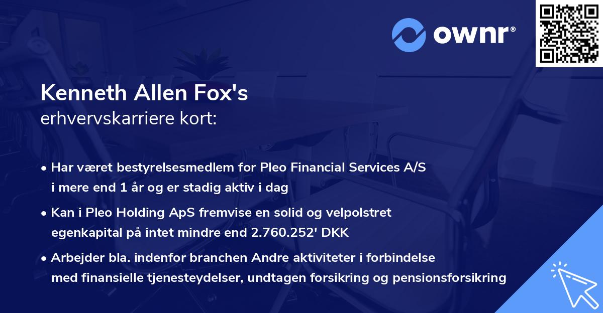 Kenneth Allen Fox's erhvervskarriere kort