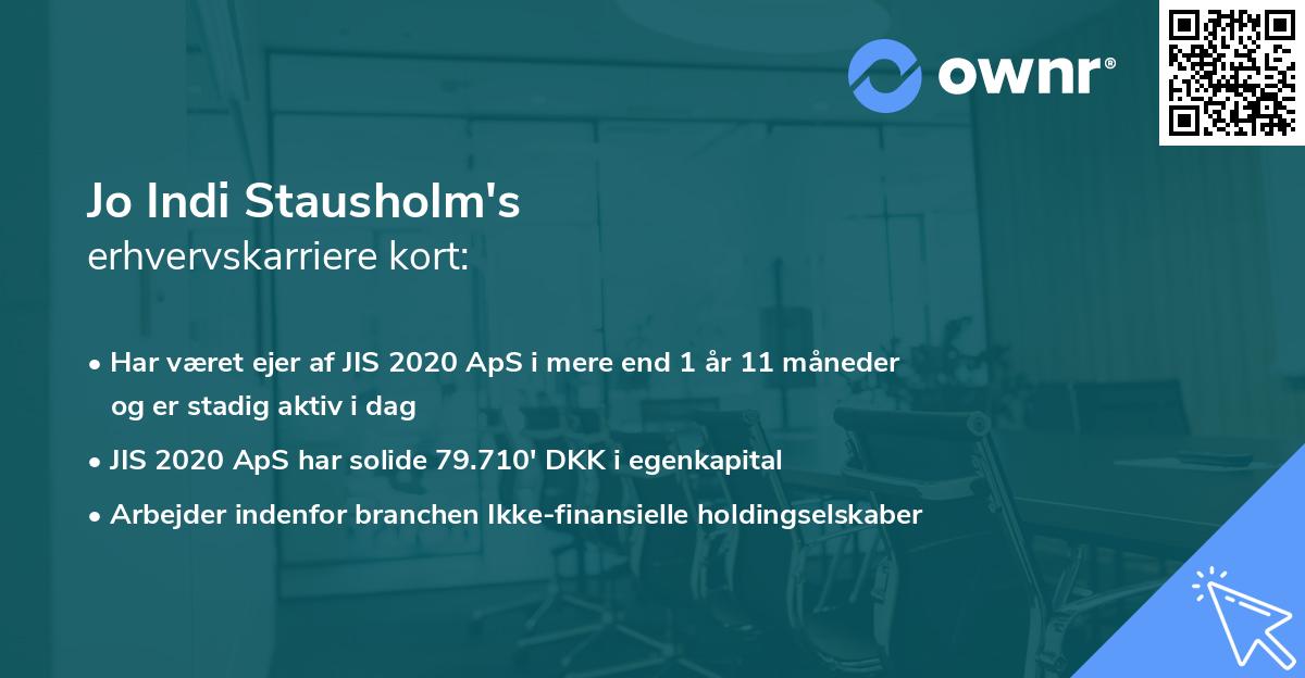 Jo Indi Stausholm's erhvervskarriere kort
