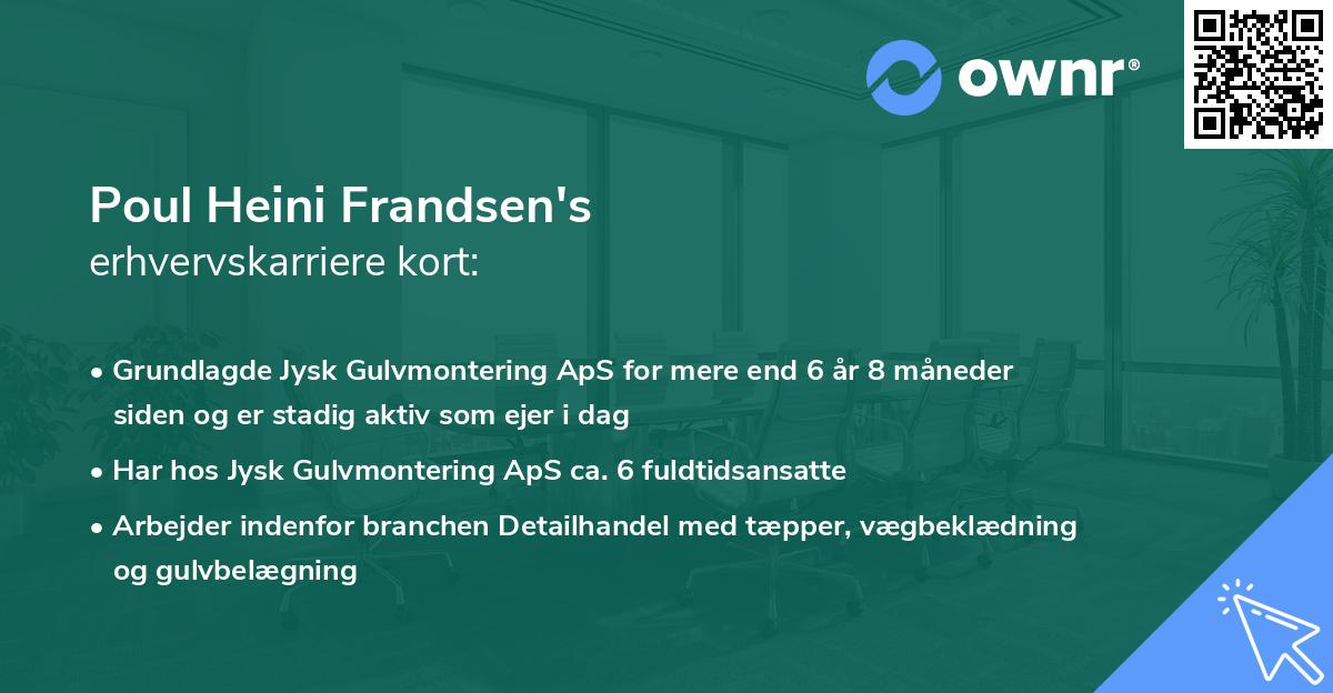 Poul Heini Frandsen's erhvervskarriere kort