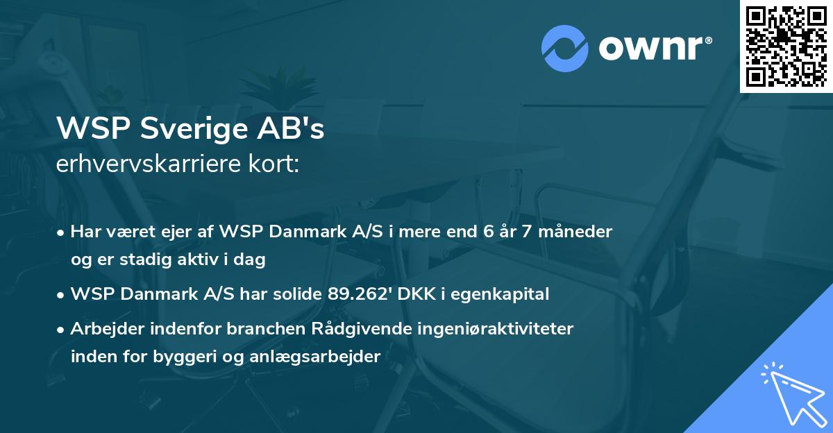 WSP Sverige AB's erhvervskarriere kort