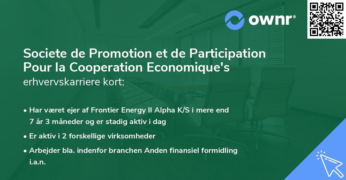 Societe de Promotion et de Participation Pour la Cooperation Economique's erhvervskarriere kort