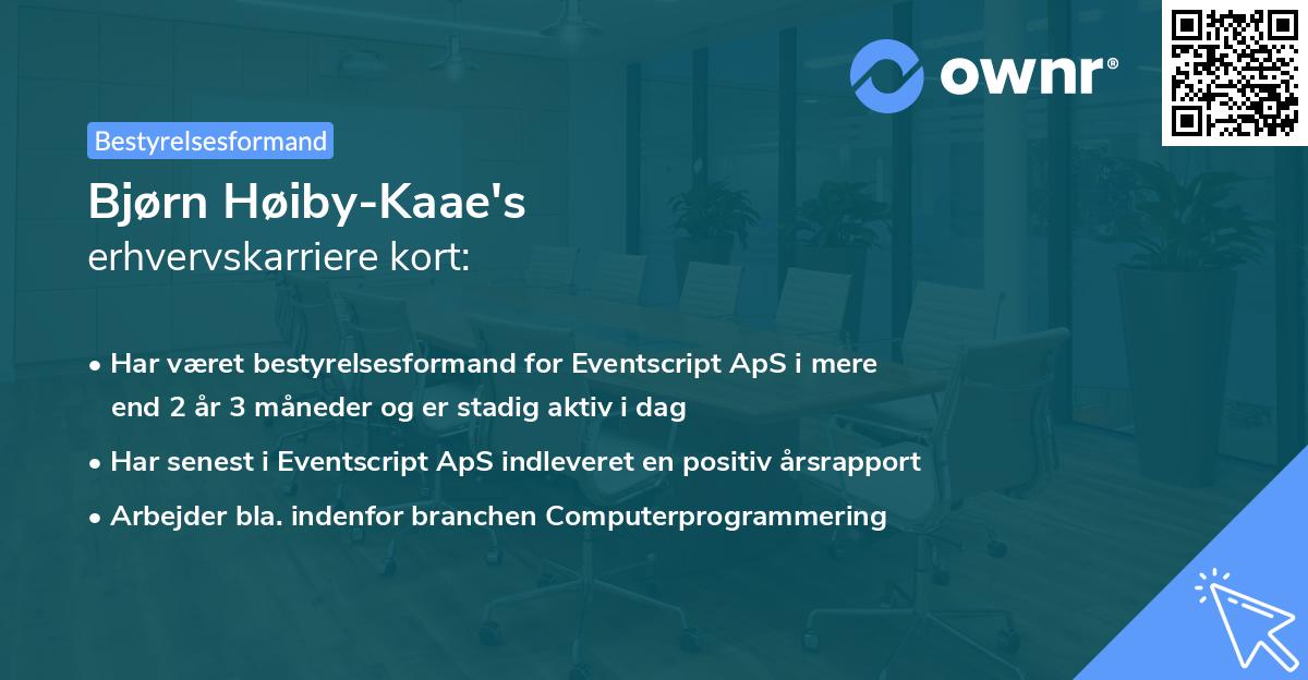 Bjørn Høiby-Kaae's erhvervskarriere kort