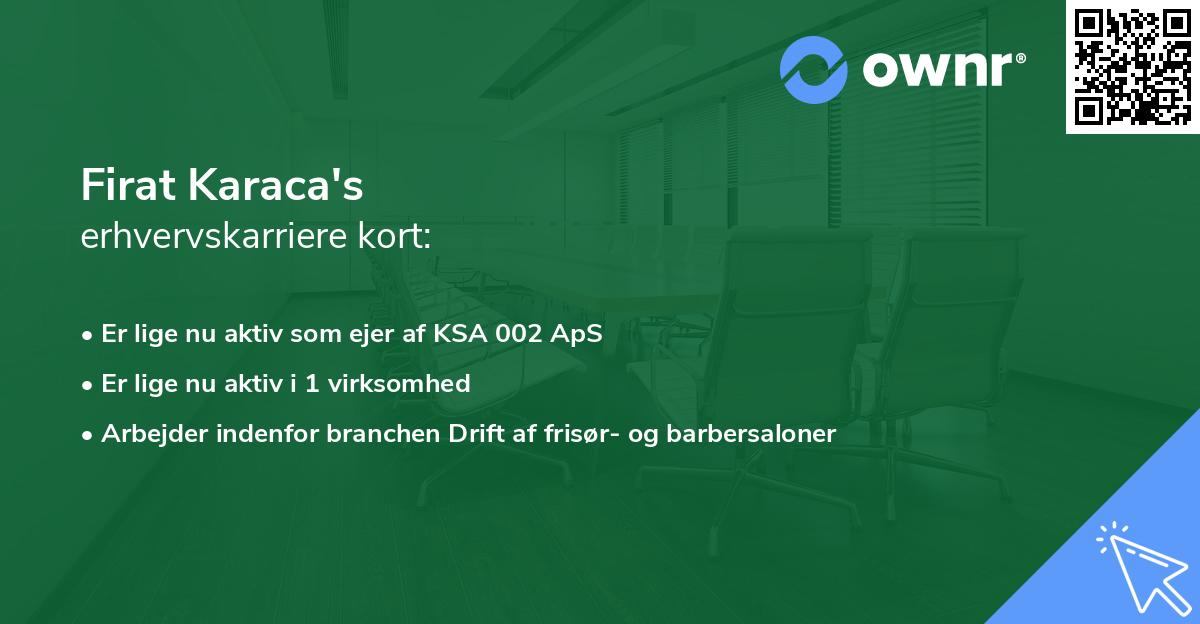 Firat Karaca's erhvervskarriere kort