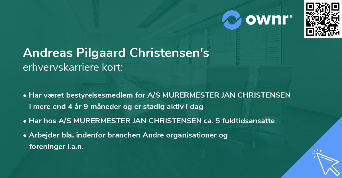 Andreas Pilgaard Christensen's erhvervskarriere kort