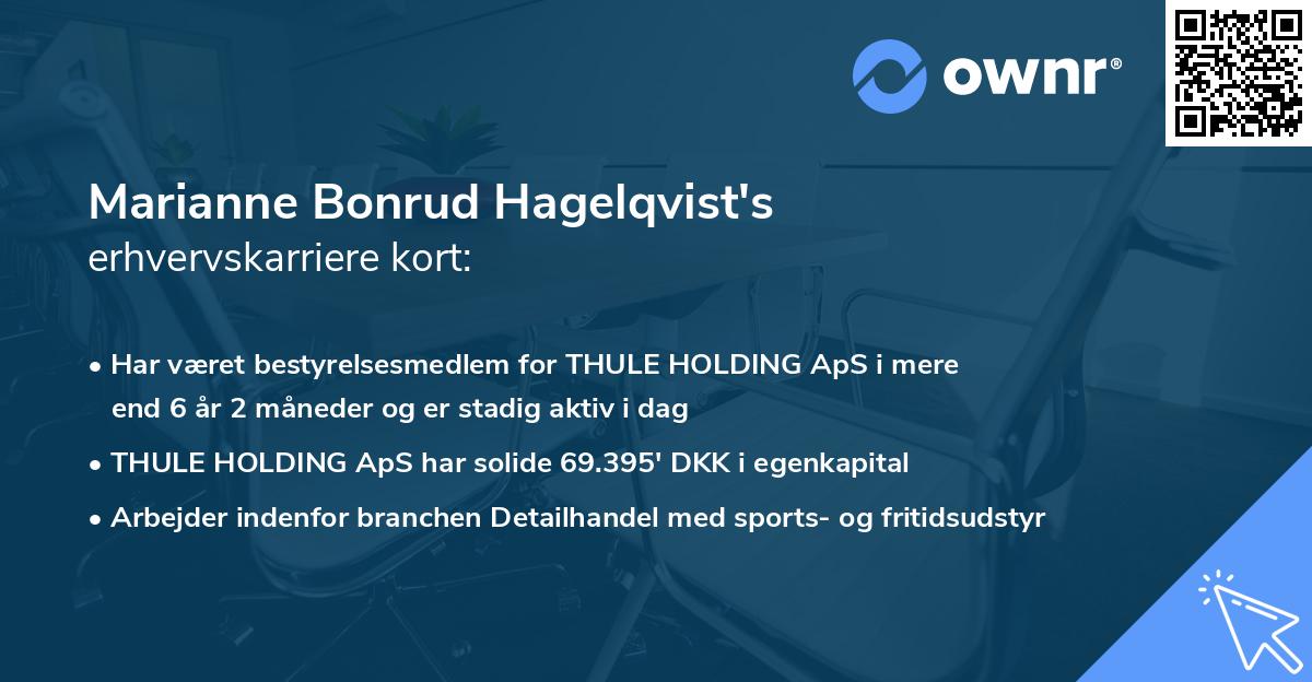 Marianne Bonrud Hagelqvist's erhvervskarriere kort