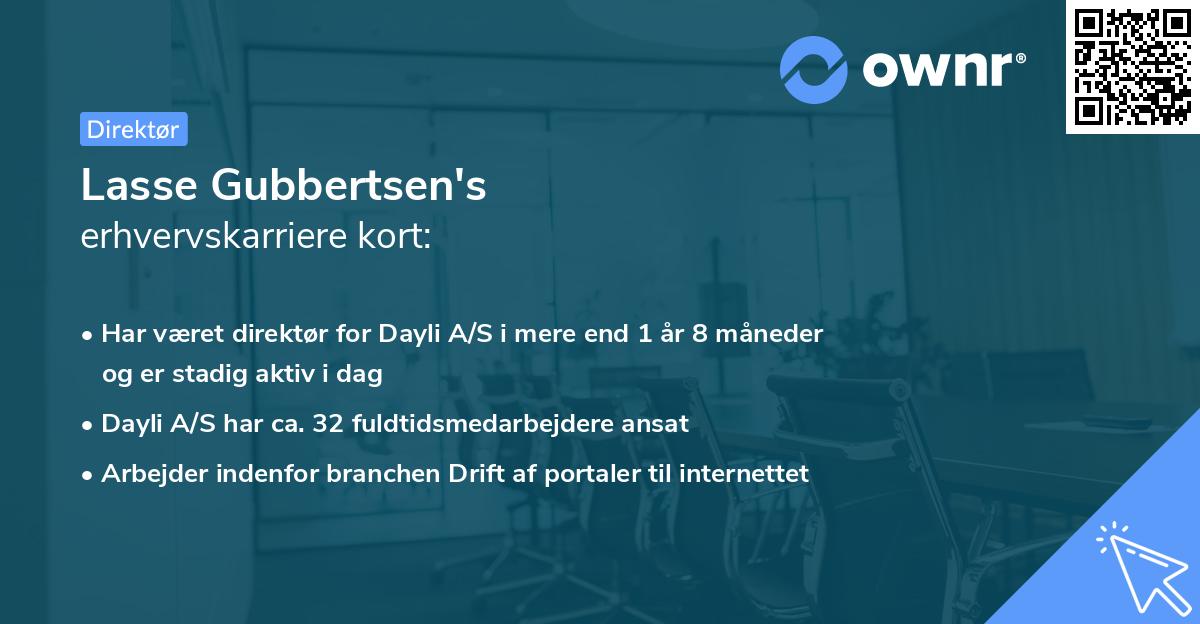 Lasse Gubbertsen's erhvervskarriere kort