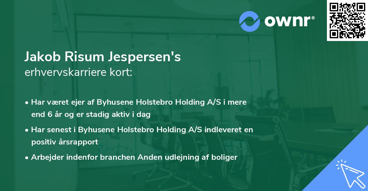 Jakob Risum Jespersen's erhvervskarriere kort