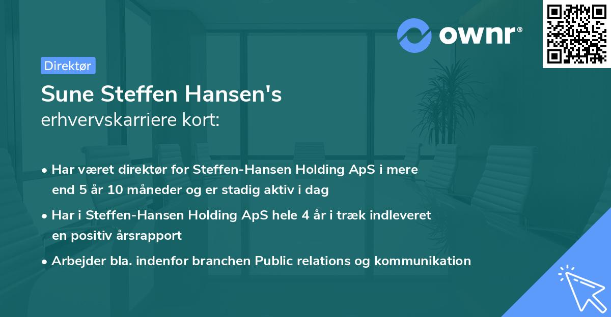 Sune Steffen Hansen's erhvervskarriere kort