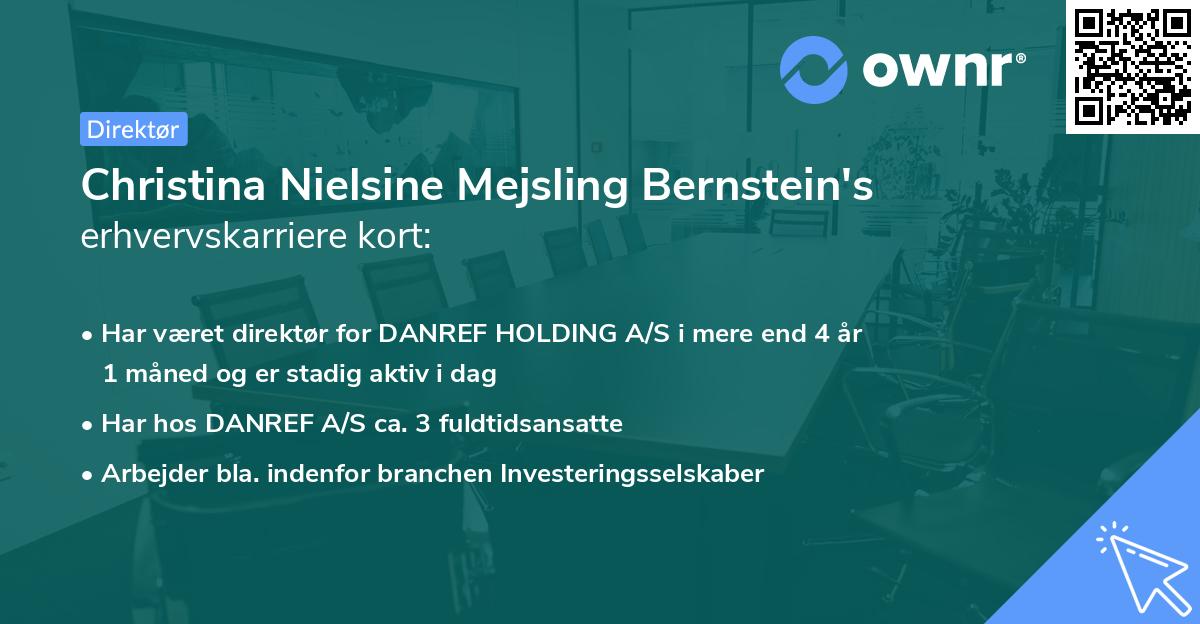 Christina Nielsine Mejsling Bernstein's erhvervskarriere kort