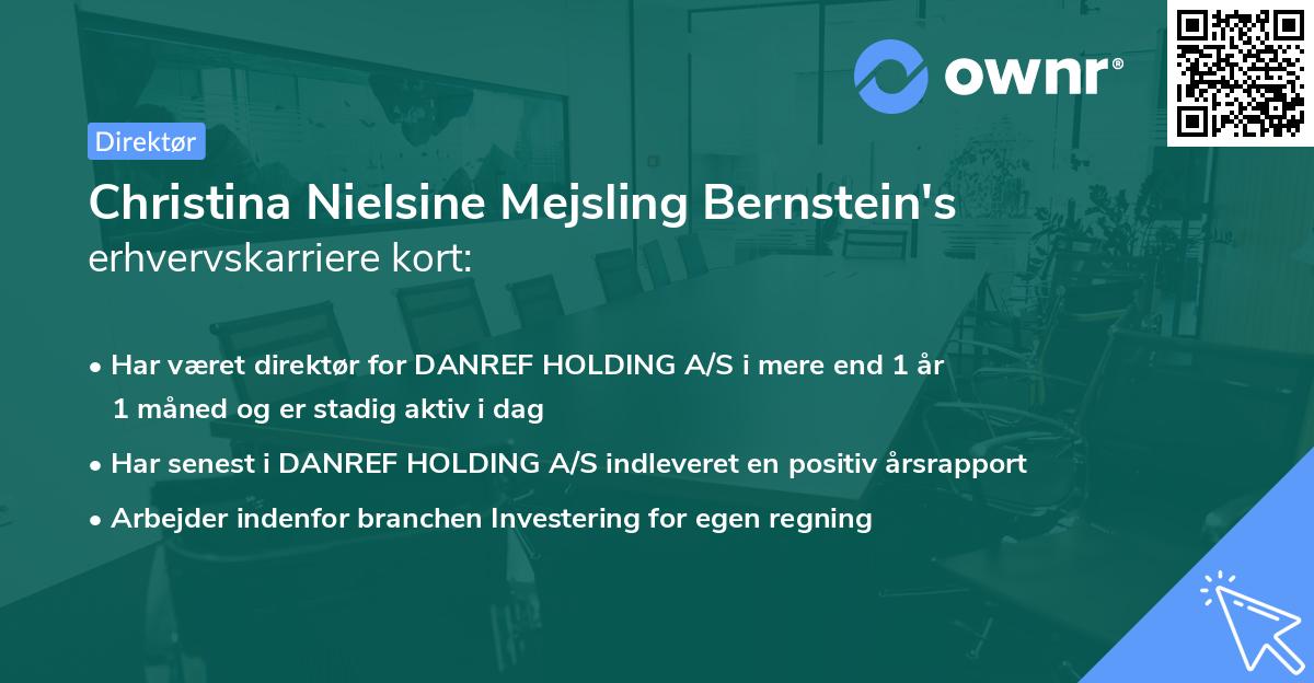 Christina Nielsine Mejsling Bernstein's erhvervskarriere kort