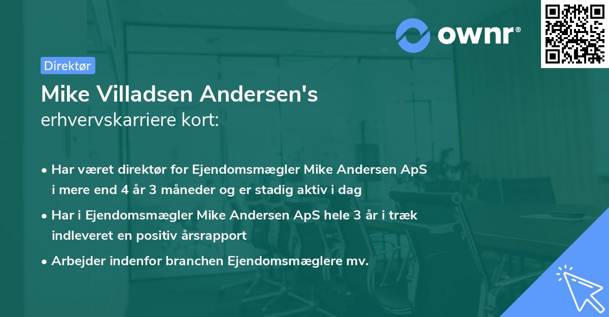 Mike Villadsen Andersen's erhvervskarriere kort