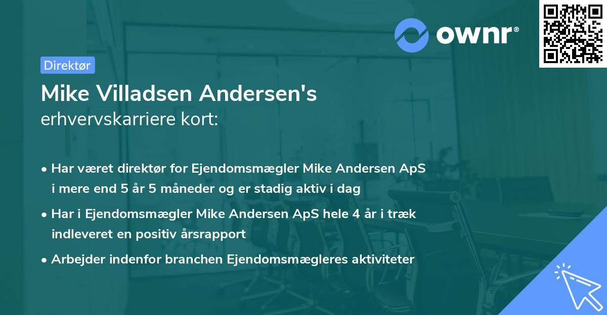 Mike Villadsen Andersen's erhvervskarriere kort