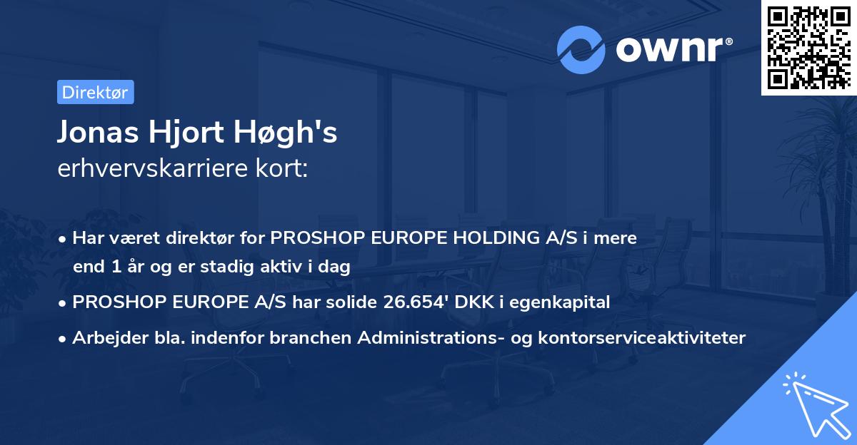 Jonas Hjort Høgh's erhvervskarriere kort