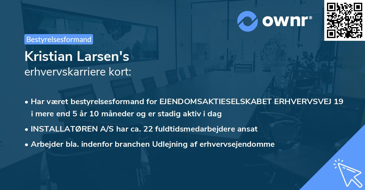 Kristian Larsen's erhvervskarriere kort