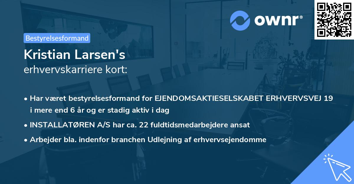 Kristian Larsen's erhvervskarriere kort