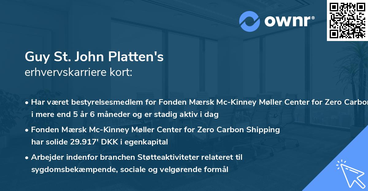 Guy St. John Platten's erhvervskarriere kort