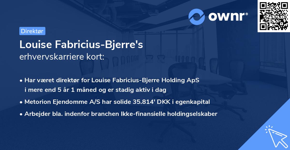 Louise Fabricius-Bjerre's erhvervskarriere kort