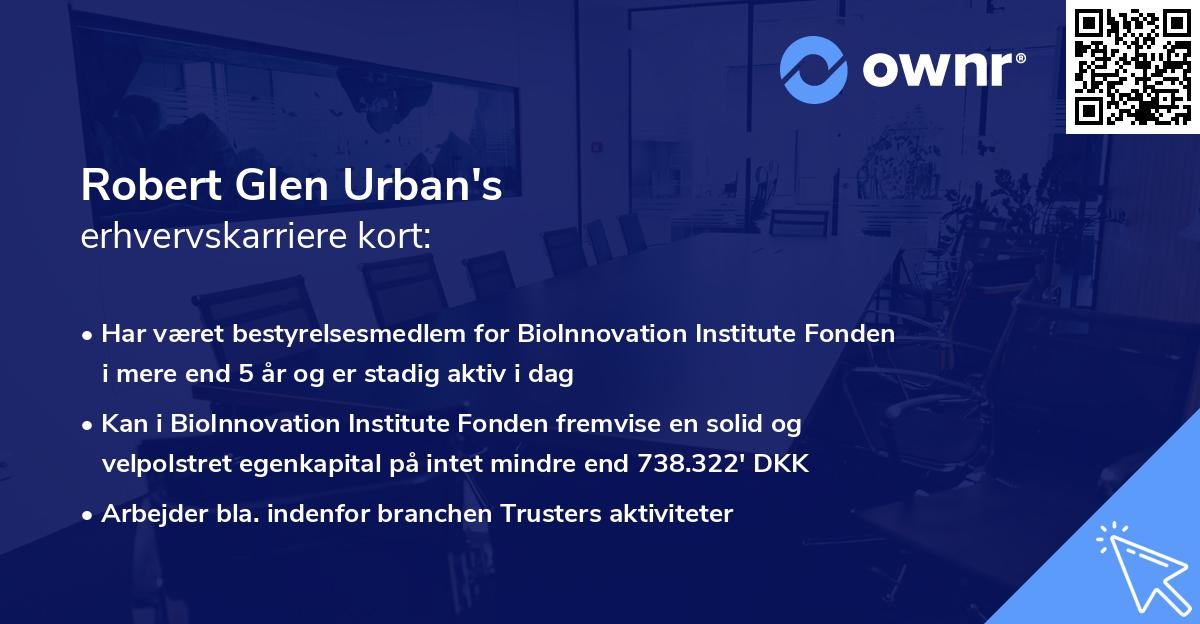 Robert Glen Urban's erhvervskarriere kort