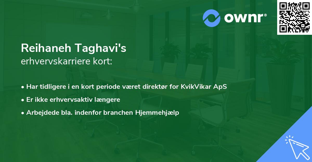 Reihaneh Taghavi's erhvervskarriere kort