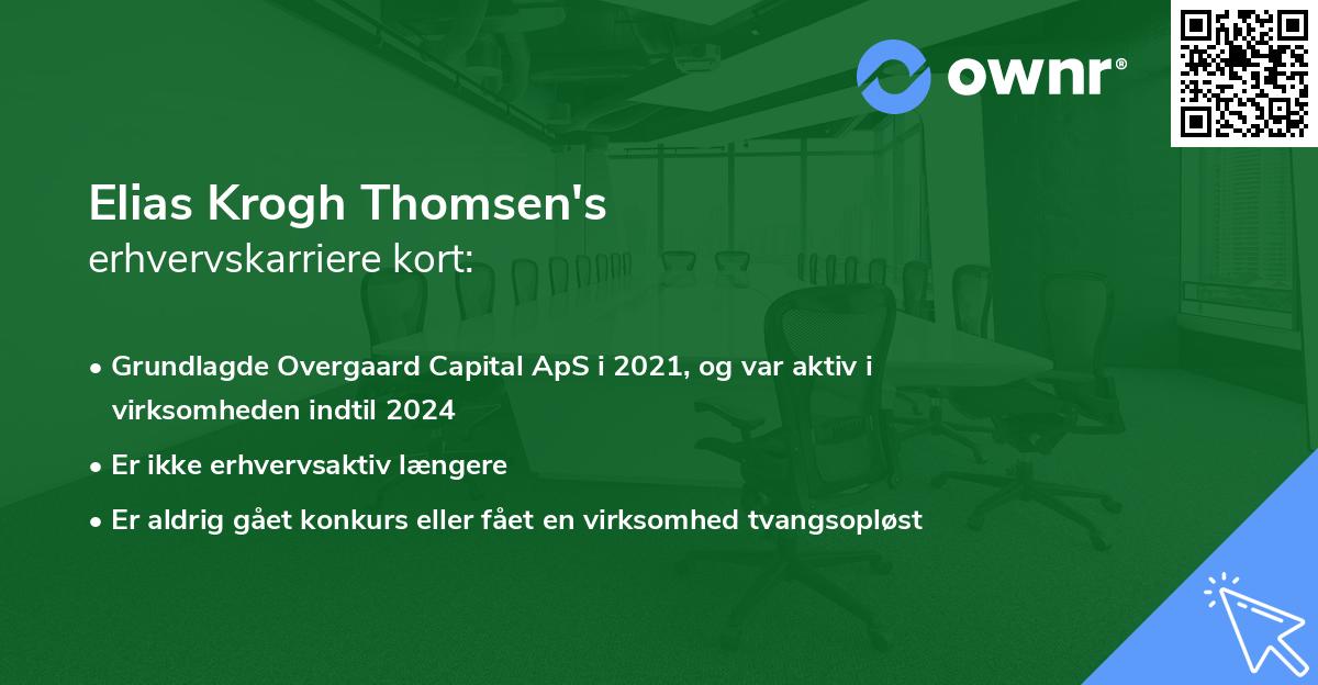 Elias Krogh Thomsen's erhvervskarriere kort