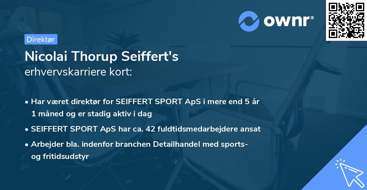 Nicolai Thorup Seiffert's erhvervskarriere kort